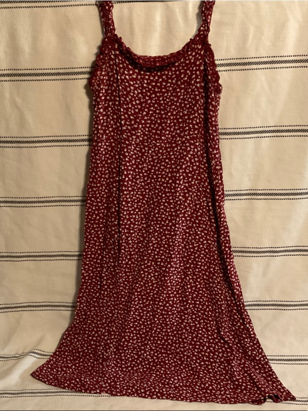 Francesca's Collections Red Floral Midi Dress